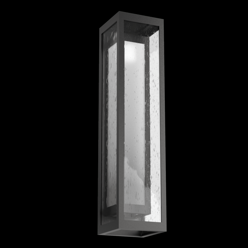 Outdoor Tall Double Box Cover Sconce with Glass-Argento Grey-Glass