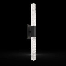 Hammerton IDB0060-02-MB-GC-L3-RTS - Axis Double Sconce-Matte Black-Clear Textured Cast Glass-Ready to Ship
