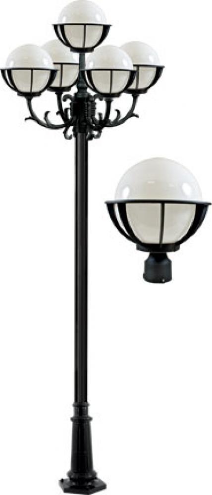 CAST ALUM 10" GLOBE POST LIGHT FIX 5 X LED 6W 85-265V