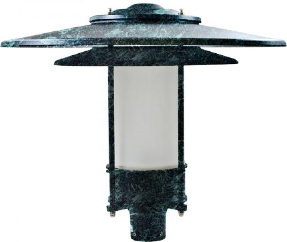 LARGE HAT TOP POST LIGHT FIXTURE FROSTED GLASS LED 30W