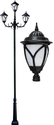 CAST ALUM ACORN LIGHT FIX 3 X LED 30W 120V