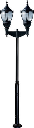 CAST ALUM DRK TOP ACORN FIX 2 X 120W LED 120V