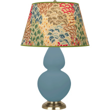 Robert Abbey MOB55F - Matte Steel Blue Double Gourd Table Lamp