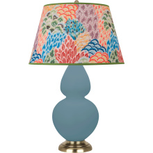 Robert Abbey MOB55S - Matte Steel Blue Double Gourd Table Lamp
