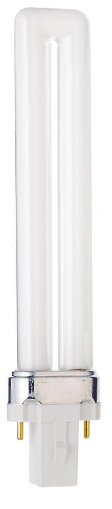 9 Watt; pin-based Compact Fluorescent; 2700K; 82 CRI; G23 base; Shatter Proof