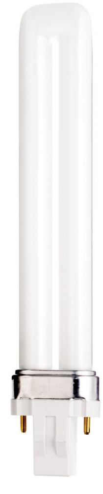 13 Watt; pin-based Compact Fluorescent; 3500K; 82 CRI; GX23 base; Shatter Proof