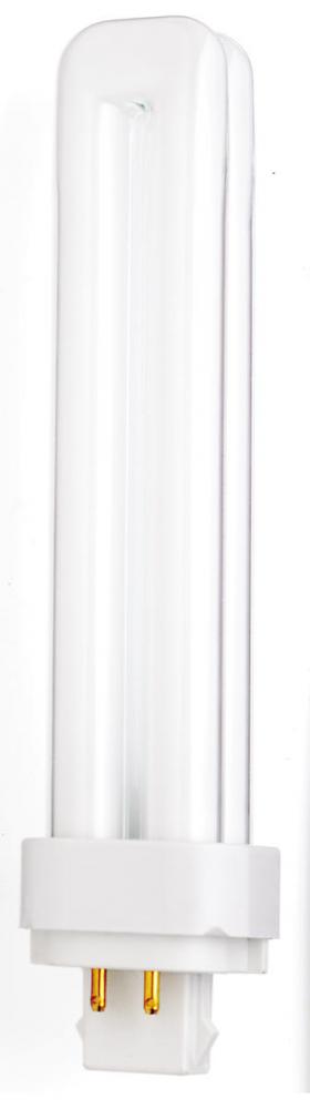 26 Watt; pin-based Compact Fluorescent; 2700K; 82 CRI; G24Q-3 (4-Pin) base; Shatter Proof