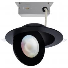 Satco Products Inc. S11296 - 15 Watt; LED Gimbaled Downlight; 6 Inch; RGB & Tunable White; Round; Starfish IOT; Black Finish;