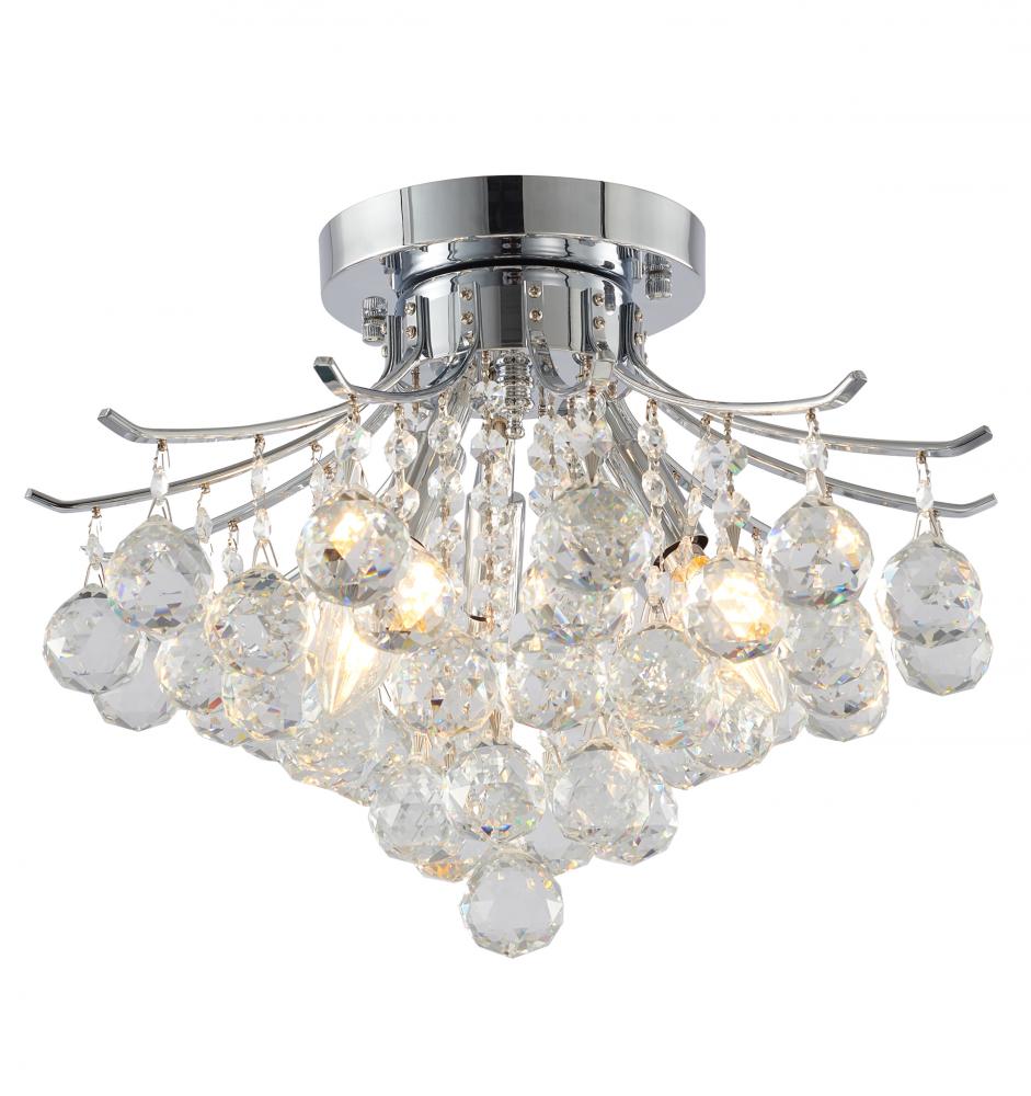 Metal and Crystal Semi Flush Mount