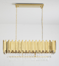 Bethel International GL406C38G - Gold Rectangular Frame Chandelier