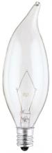 Westinghouse 326200 - 60W CA10 Flame Tip Incandescent Clear E12 (Candelabra) Base, 120 Volt, Box