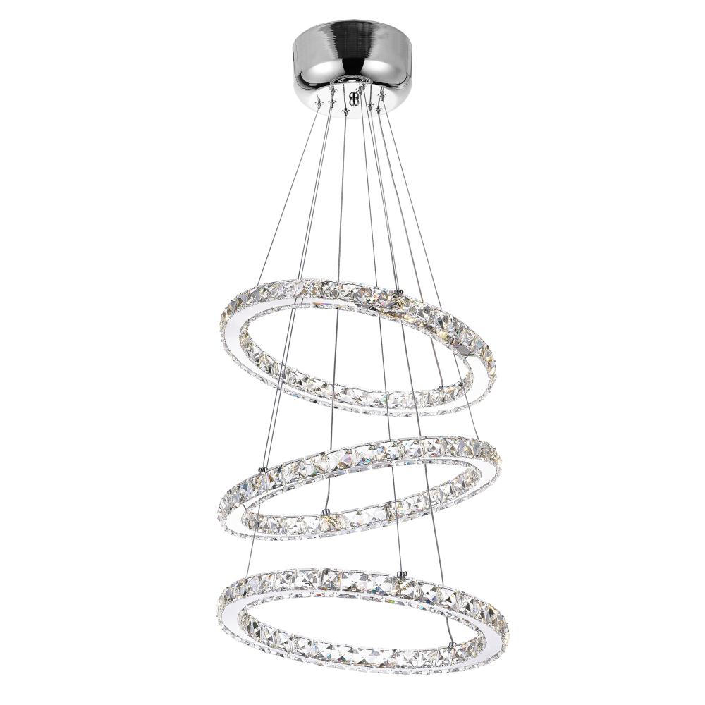 Ring LED Chandelier With Chrome Finish