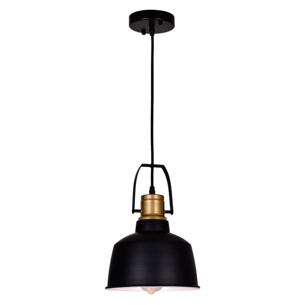 Elisa 1 Light Down Pendant With Black Finish