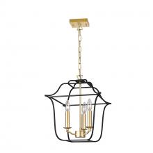 CWI Lighting 1223P12-3-602 - Tudor 3 Light Pendant With Satin Gold & Black Finish