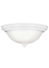 Generation Lighting 77064EN3-15 - Geary transitional 2-light LED indoor dimmable ceiling flush mount fixture in white finish with sati