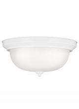 Generation Lighting 77065EN3-15 - Geary transitional 3-light LED indoor dimmable ceiling flush mount fixture in white finish with sati