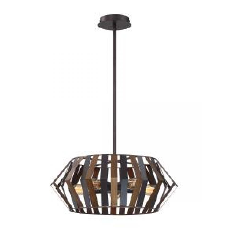 Bevelo, 5LT Chandelier, Wood/brz