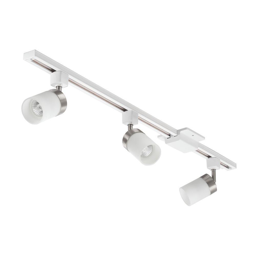 3-Light Brushed Nickel MR16 GU10 Clear Glass Cylinder Decorative Track Lighting Kit