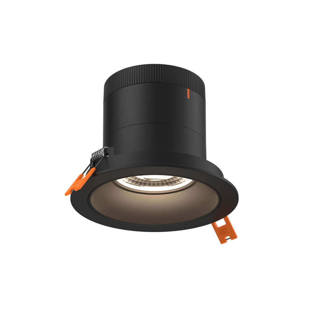 4in Modular Downlight, 5CCT, 20 degree Beam Angle, Regressed, Black, Black Trim