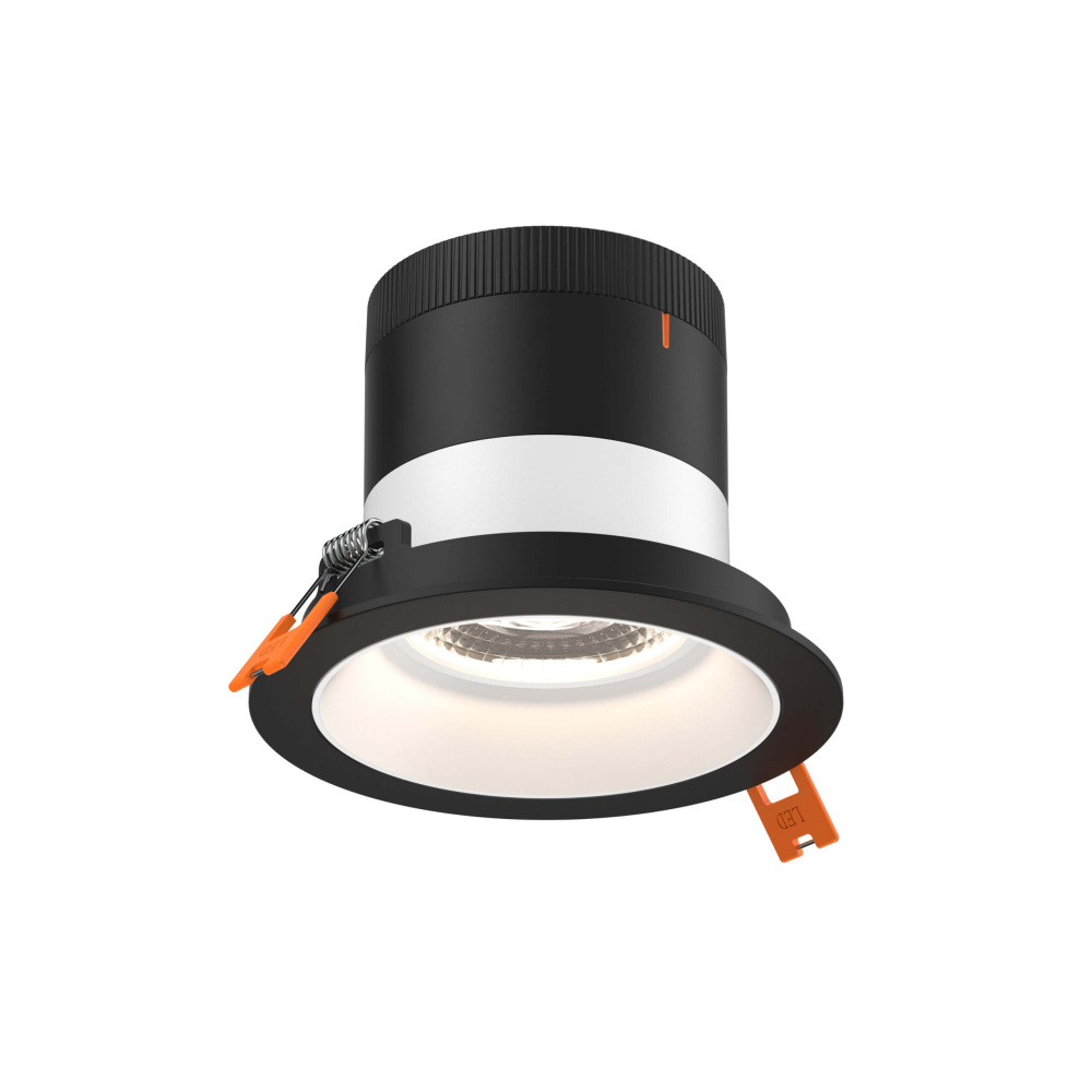 4in Modular Downlight, 5CCT, 20 degree Beam Angle, Regressed, White, Black Trim