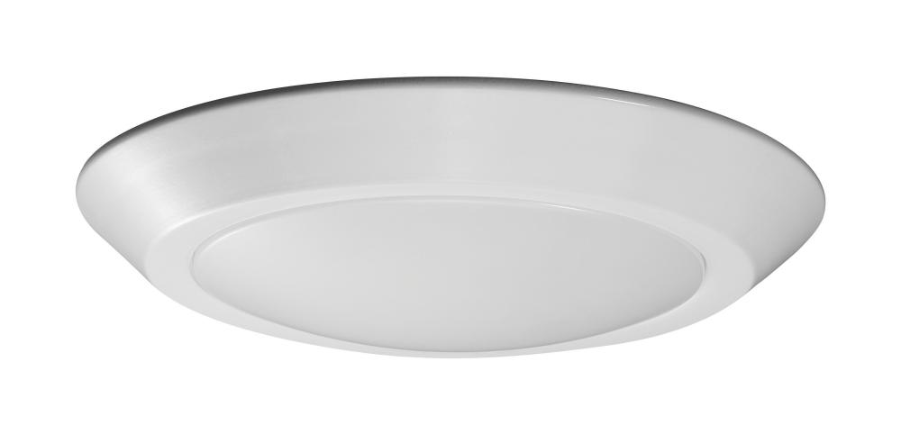 7 in.; LED Flush Mount Fixture; Disk Light; White Finish; 5000K; 90 CRI