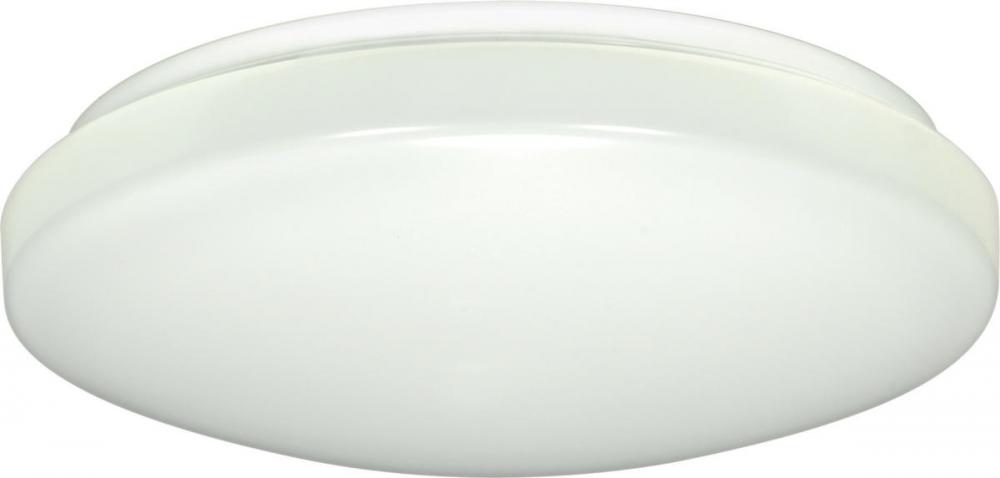 11" Flush Mounted LED Light Fixture - White Finish; With Occupancy Sensor; 120-277 volts