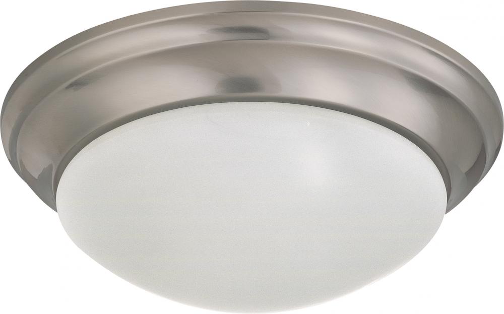 14" - LED Flush with Frosted Glass- Brushed Nickel Finish- 120-277V
