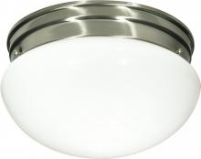 Nuvo 60/405 - 2-Light Medium Flush Mount Ceiling Light in Brushed Nickel Finish with White Mushroom Glass and (2)