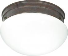 Nuvo 60/407 - 2-Light Medium Flush Mount Ceiling Light in Old Bronze Finish with White Mushroom Glass and (2) 13W
