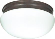 Nuvo 60/408 - 2-Light Large Flush Mount Ceiling Light in Old Bronze Finish with White Mushroom Glass and (2) 18W