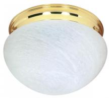 Nuvo 60/410 - 2-Light Large Flush Mount Ceiling Light in Polished Brass Finish with Alabaster Mushroom Glass and