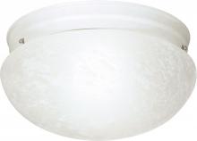 Nuvo 60/412 - 2-Light Large Flush Mount Ceiling Light in White Finish with Alabaster Mushroom Glass and (2) 18W