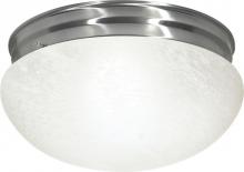 Nuvo 60/414 - 2-Light Large Flush Mount Ceiling Light in Brushed Nickel Finish with Alabaster Mushroom Glass and