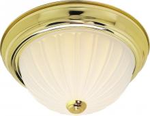 Nuvo 60/441 - 2-Light 13" Dome Flush Mount Ceiling Light in Polished Brass Finish with Frosted Melon Glass and
