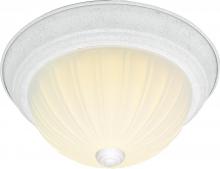 Nuvo 60/444 - 2-Light 13" Dome Flush Mount Ceiling Light in White Finish with Frosted Melon Glass and (2) 13W