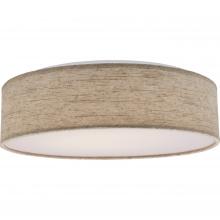 Nuvo 62/985 - 15" Fabric Drum LED Decor Flush Mount Fixture - Beige Fabric Shade - Acrylic Diffuser