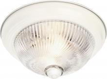 Nuvo SF76/028 - 2 Light - 13" - Flush Mount - Clear Ribbed Swirl Glass